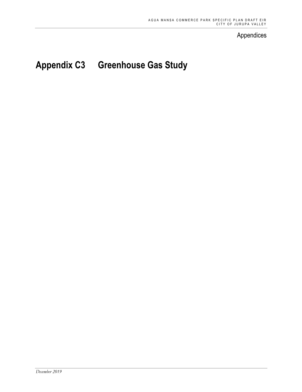 Appendix C3 Greenhouse Gas Study