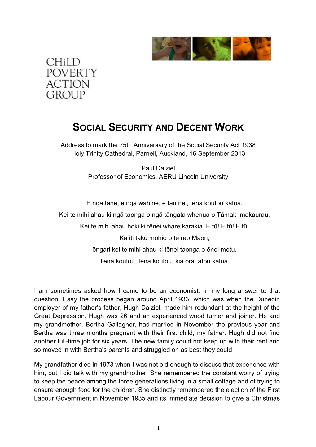 Social Security and Decent Work