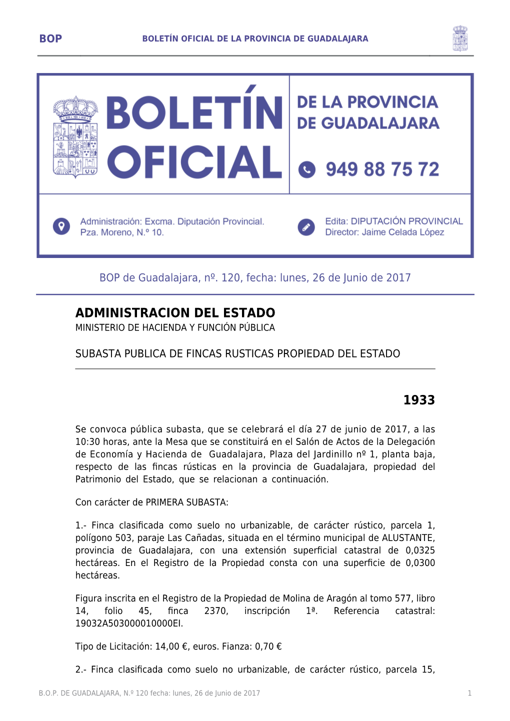 Administracion Del Estado 1933