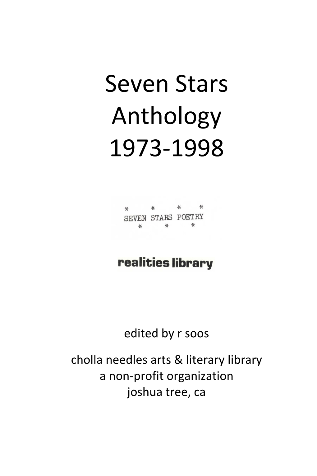Seven Stars Anthology 1973-1998