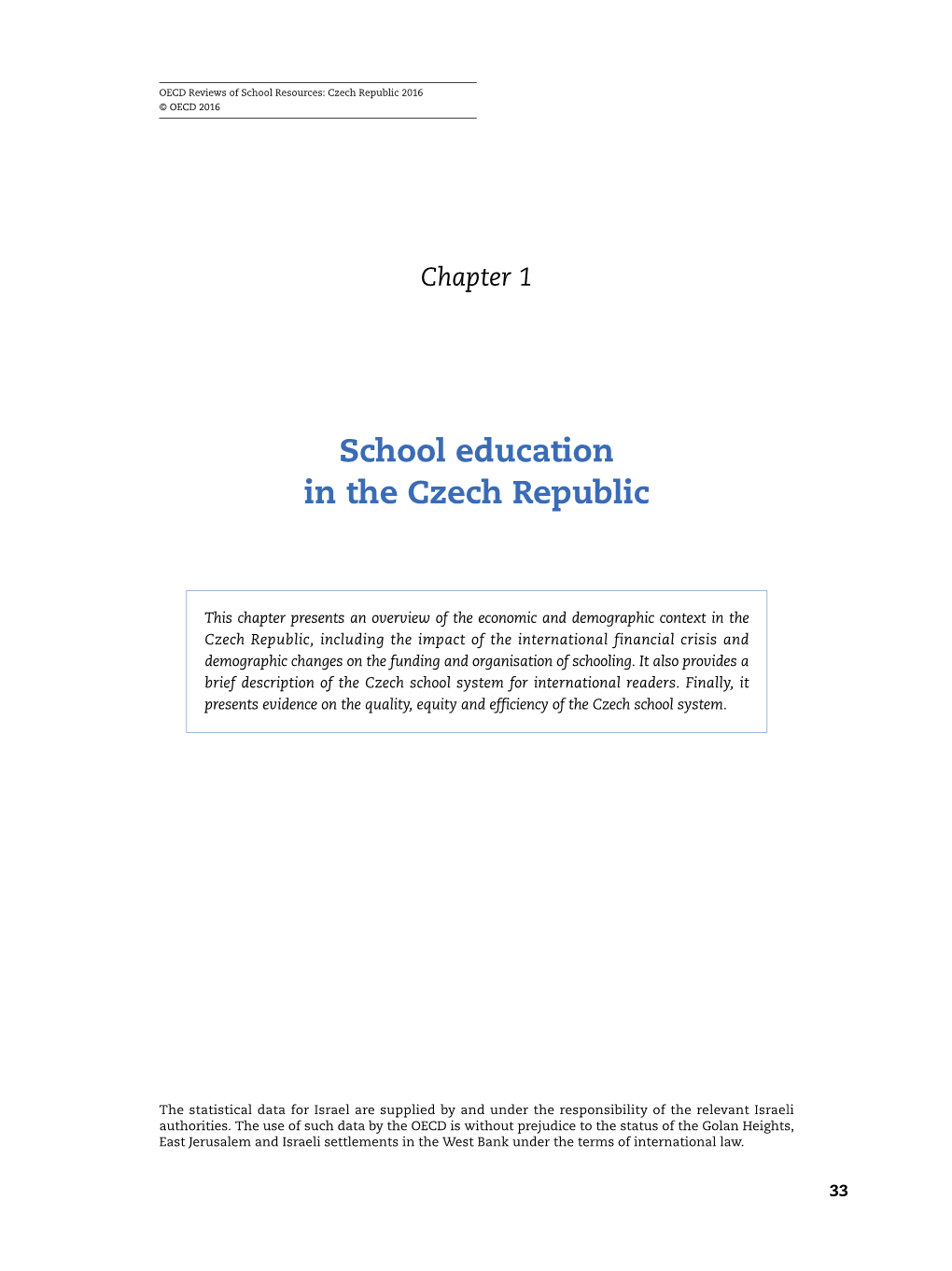 School Education in the Czech Republic