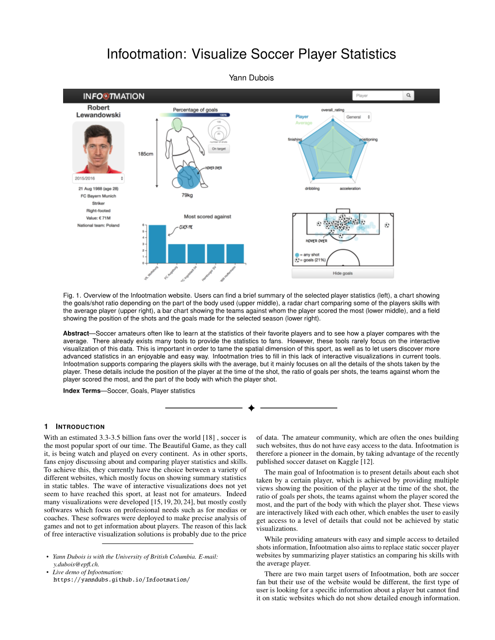 Infootmation: Visualize Soccer Player Statistics