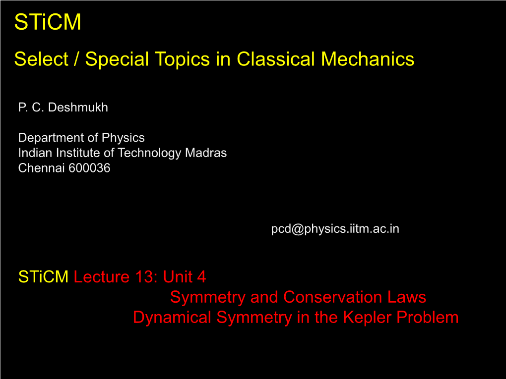 Dynamical Symmetry in the Kepler Problem