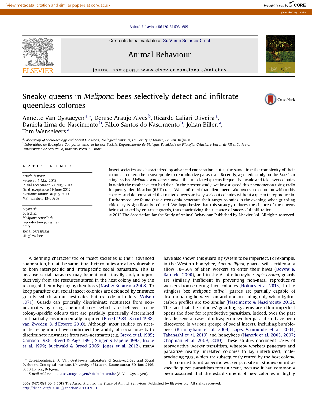 Sneaky Queens in Melipona Bees Selectively Detect and Infiltrate