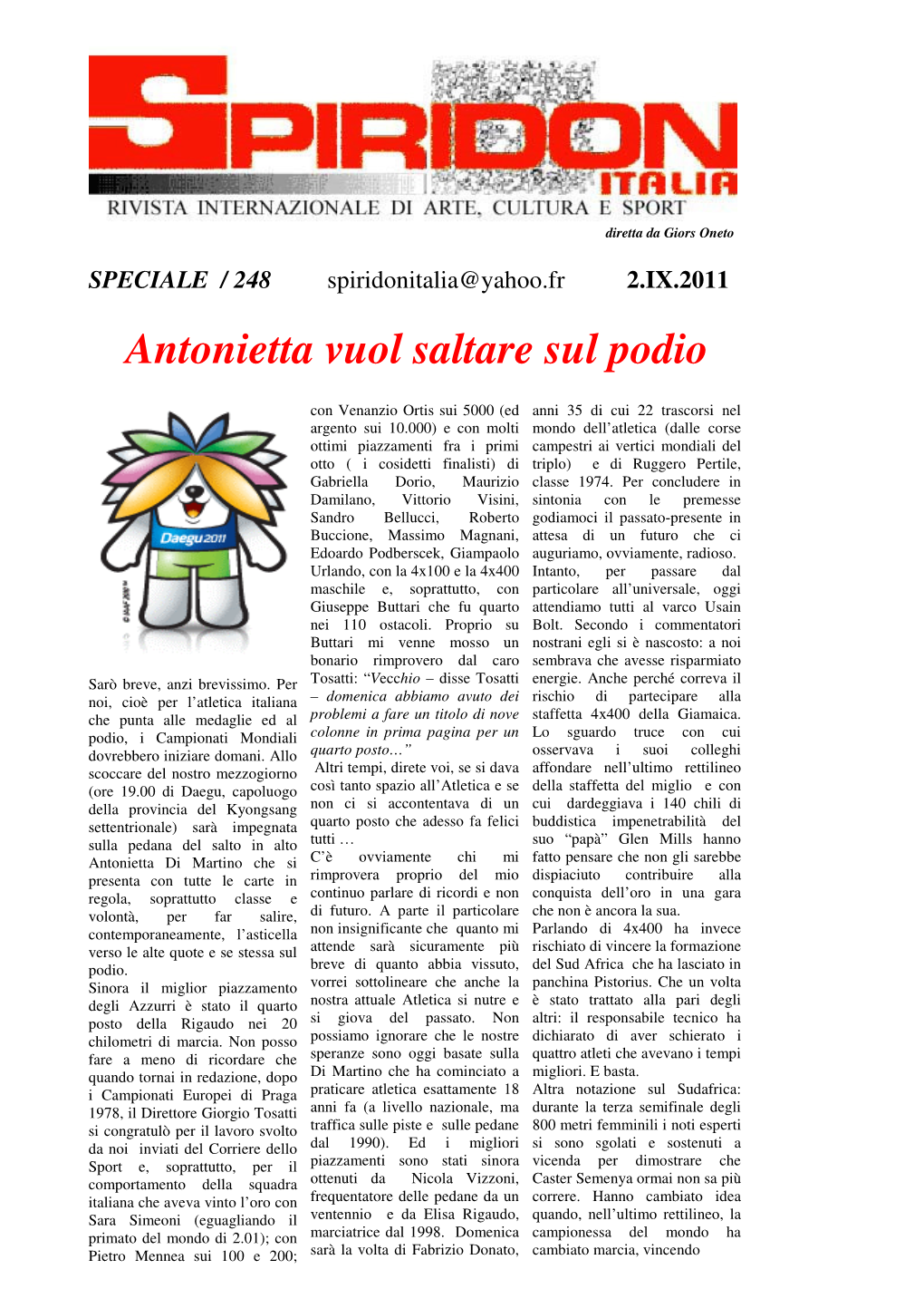 Antonietta Vuol Saltare Sul Podio