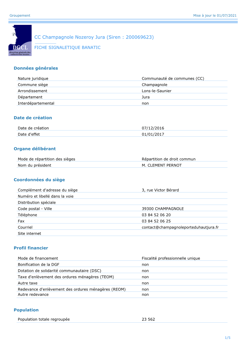 CC Champagnole Nozeroy Jura (Siren : 200069623)