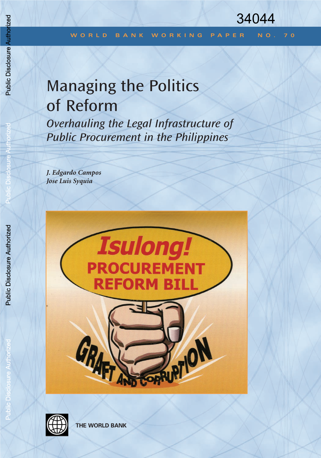 Overhauling the Legal Infrastructure of Public Procurement in the Philippines