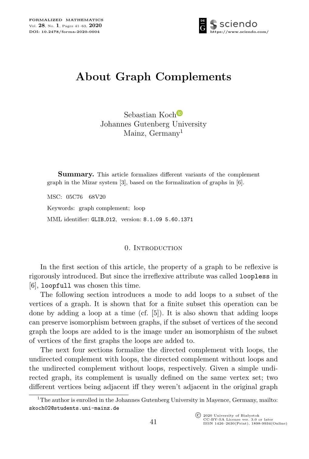About Graph Complements