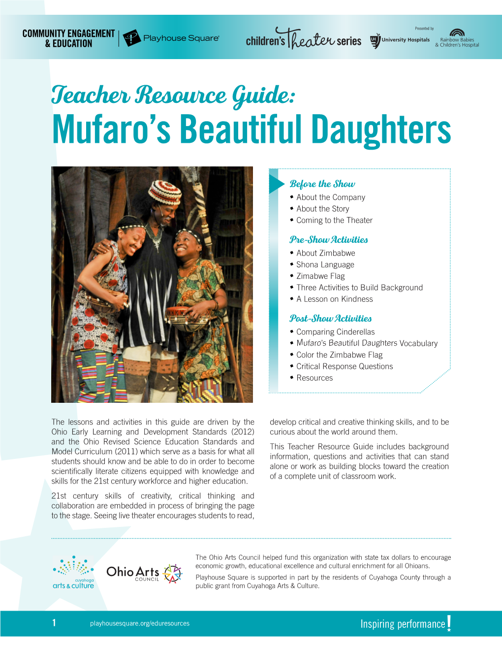 Teacher Resource Guide: Mufaro’S Beautiful Daughters