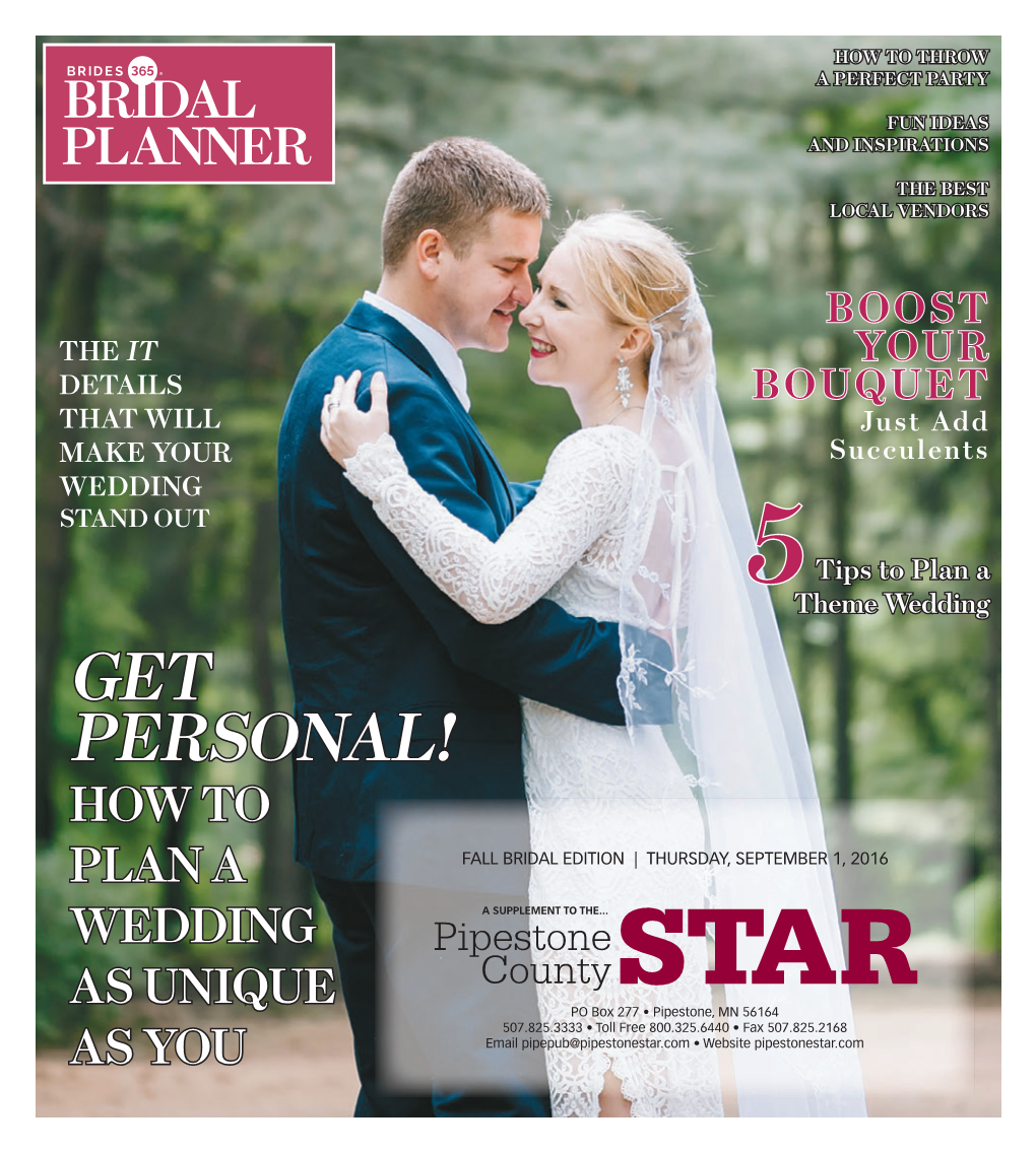 Get Personal! How to Plan a Fall Bridal Edition | Thursday, September 1, 2016