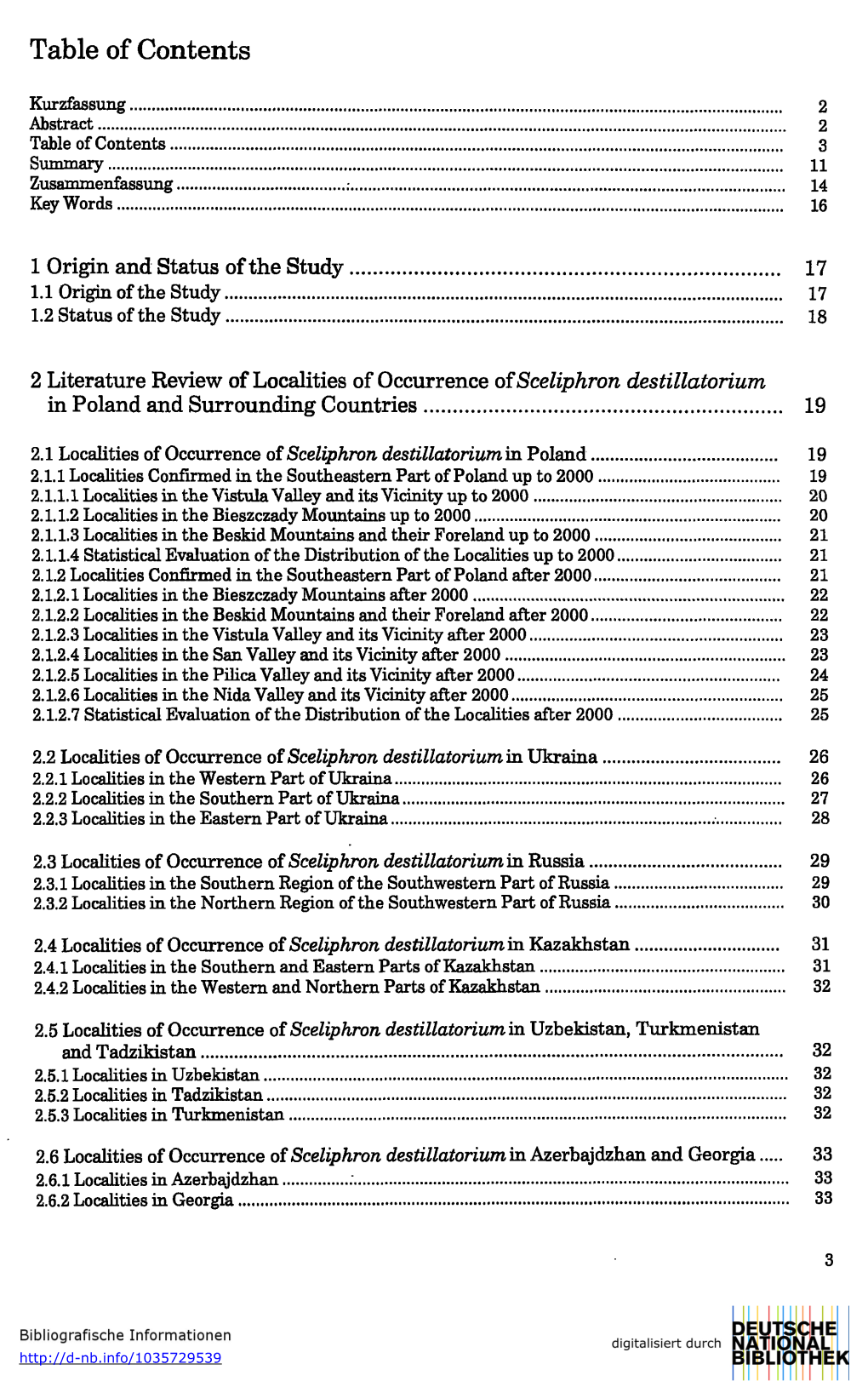 Table of Contents