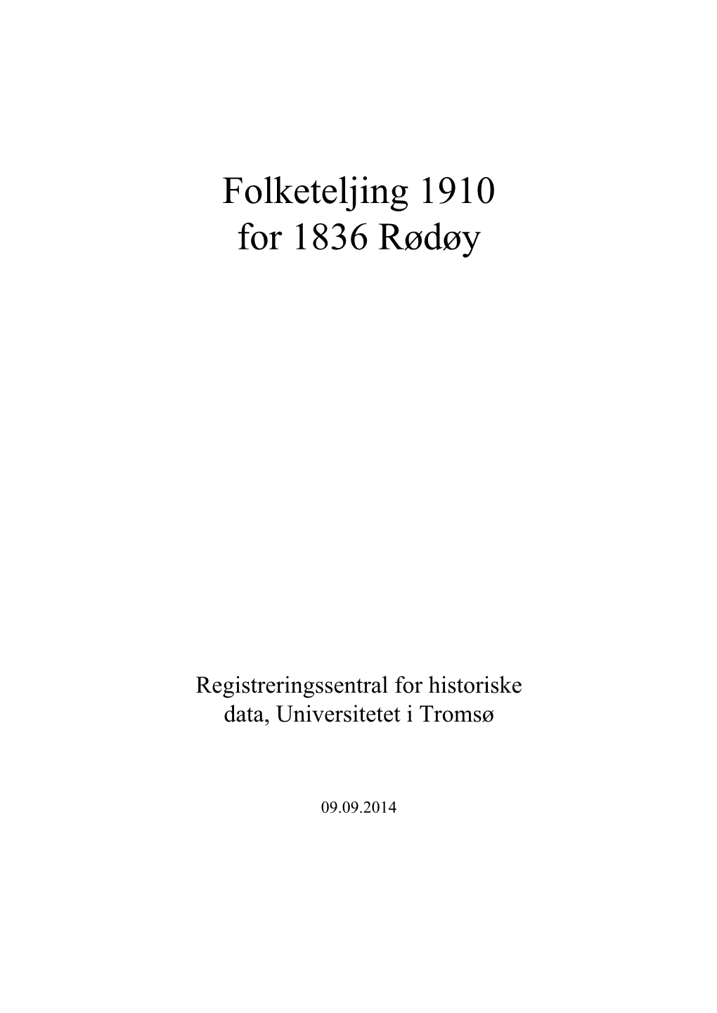 Folketeljing 1910 for 1836 Rødøy