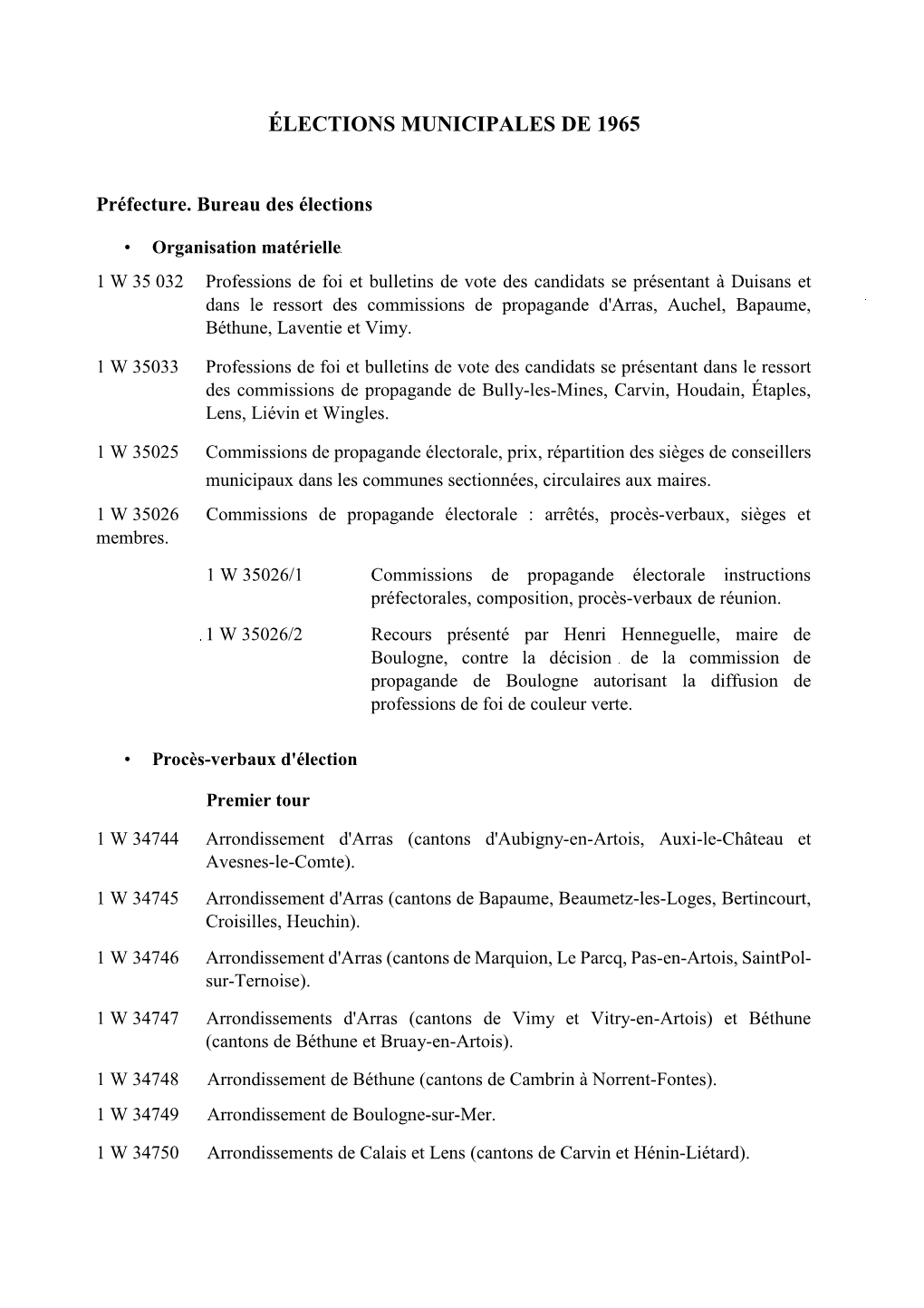 Élections Municipales De 1965