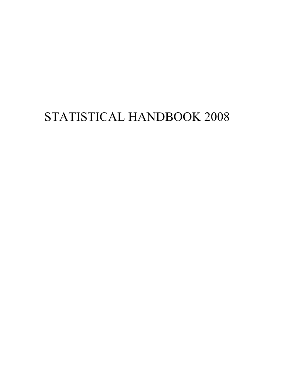 Statistical Handbook 2008