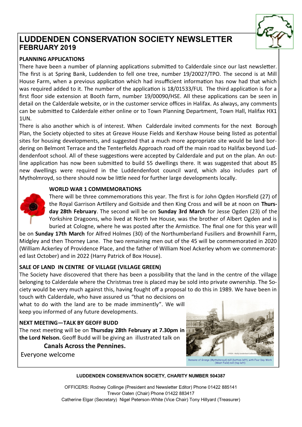 Luddenden Conservation Society Newsletter February 2019