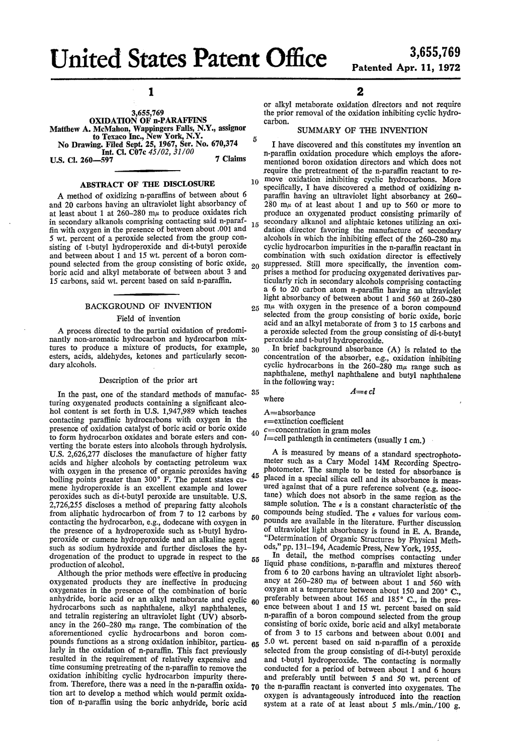 United States Patent Office Patented Apr