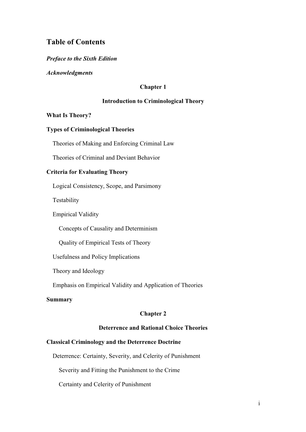 Criminological Theories