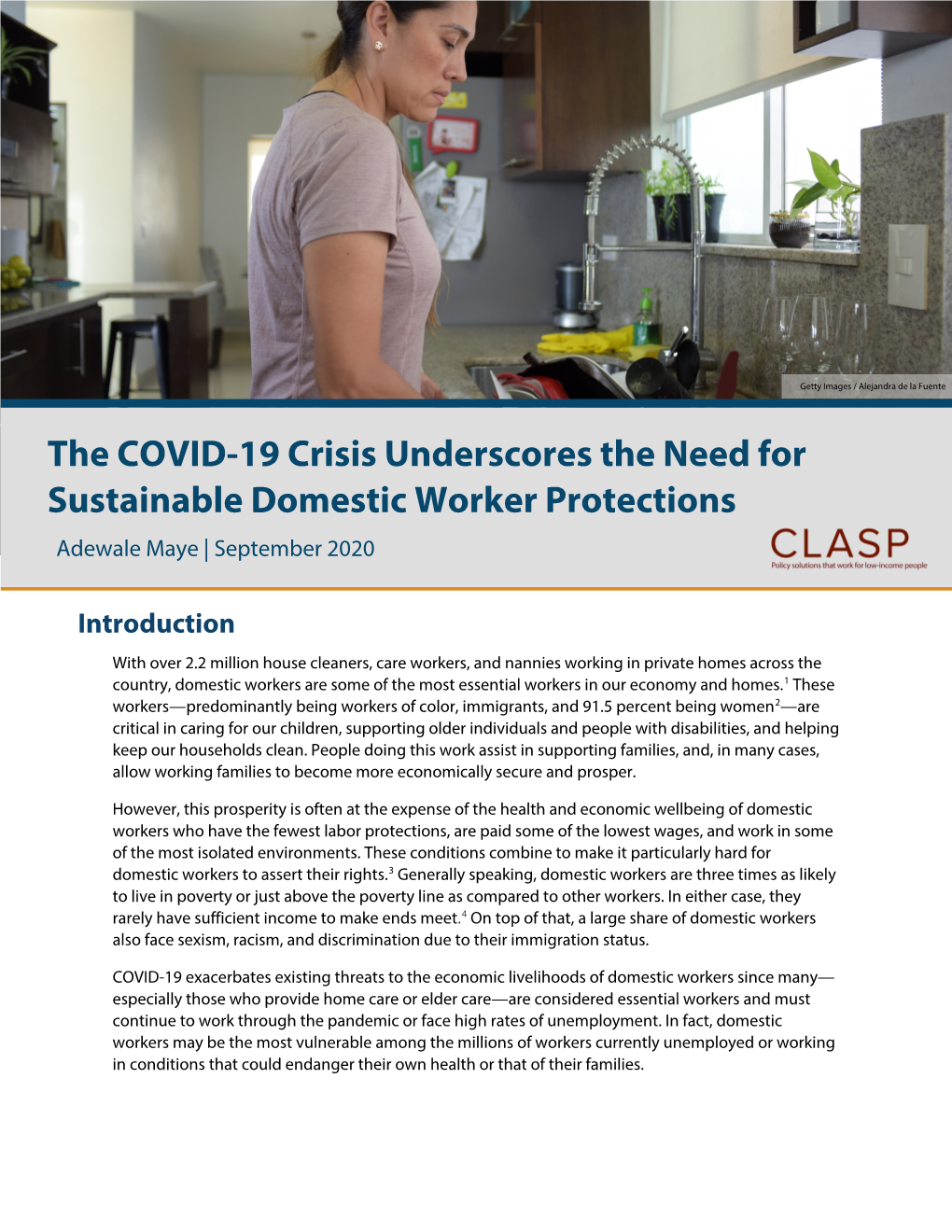 The COVID-19 Crisis Underscores the Need for Sustainable Domestic Worker Protections