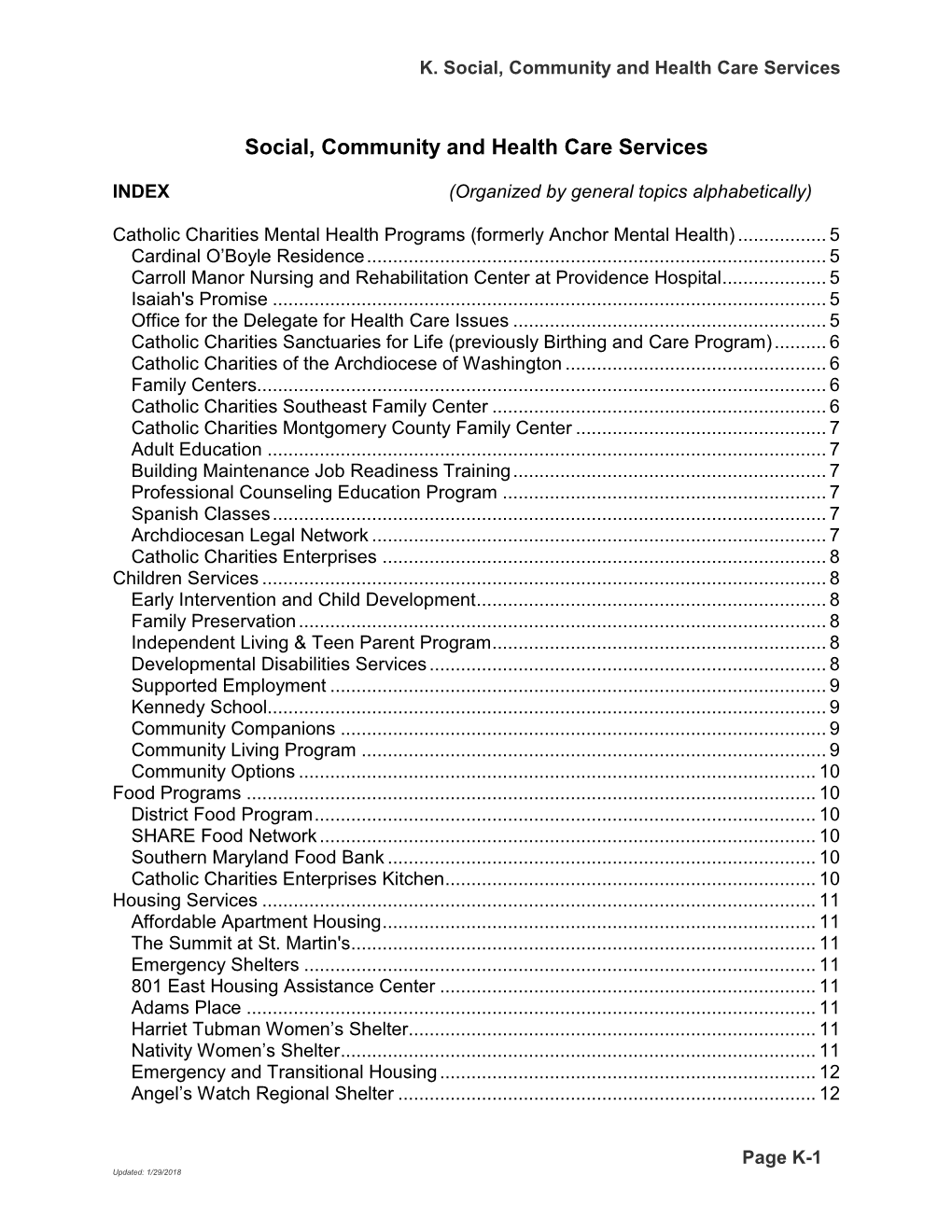 Social, Community and Health Care Services