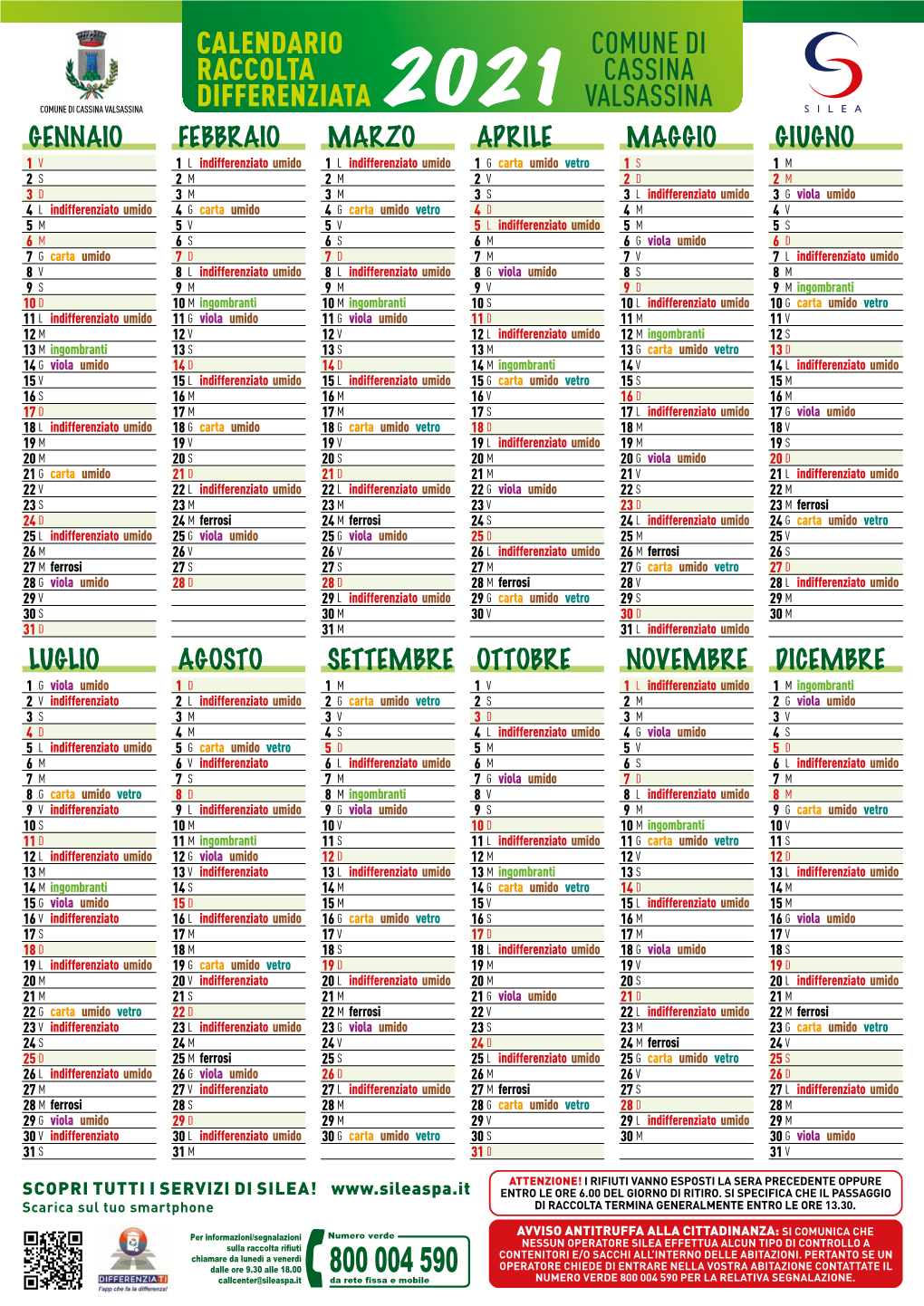 Calendario Raccolta Differenziata Comune Di