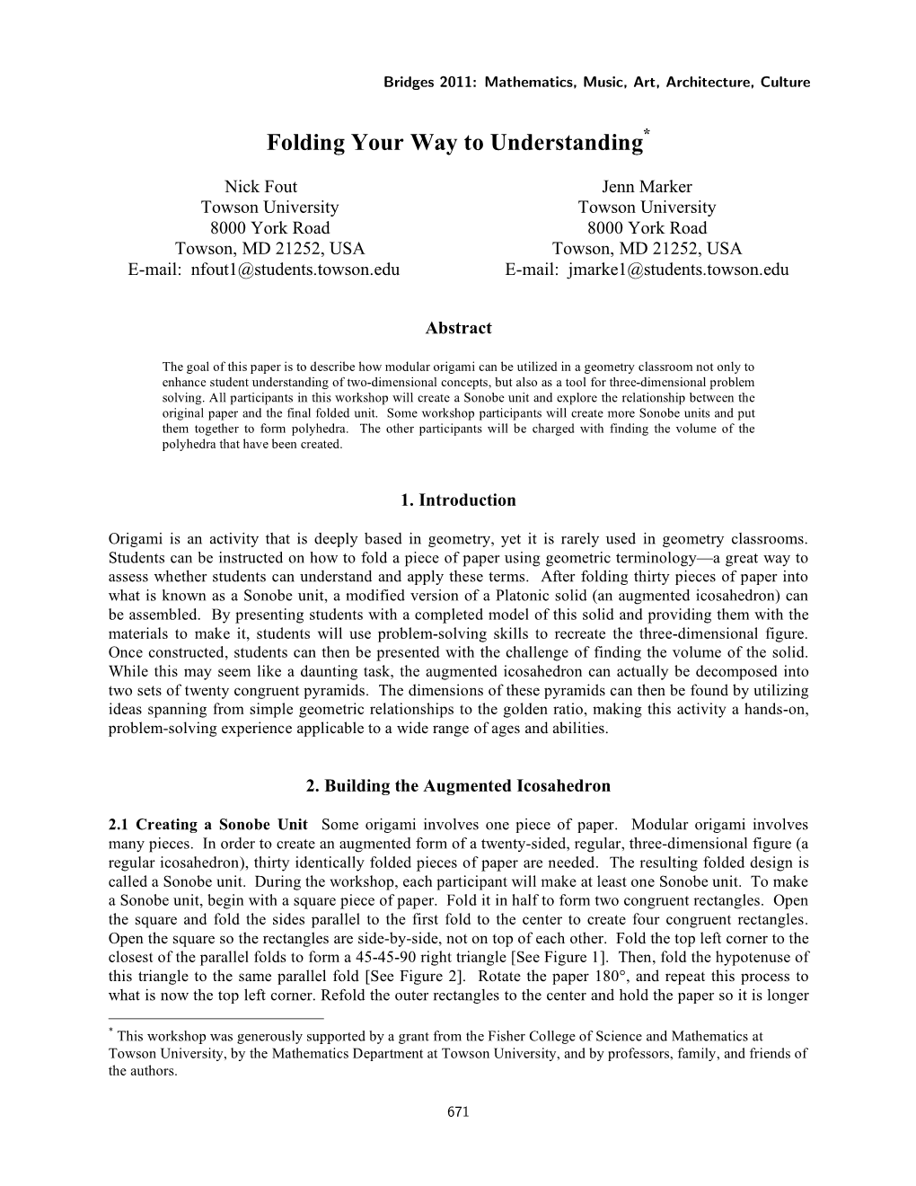 Folding Your Way to Understanding*