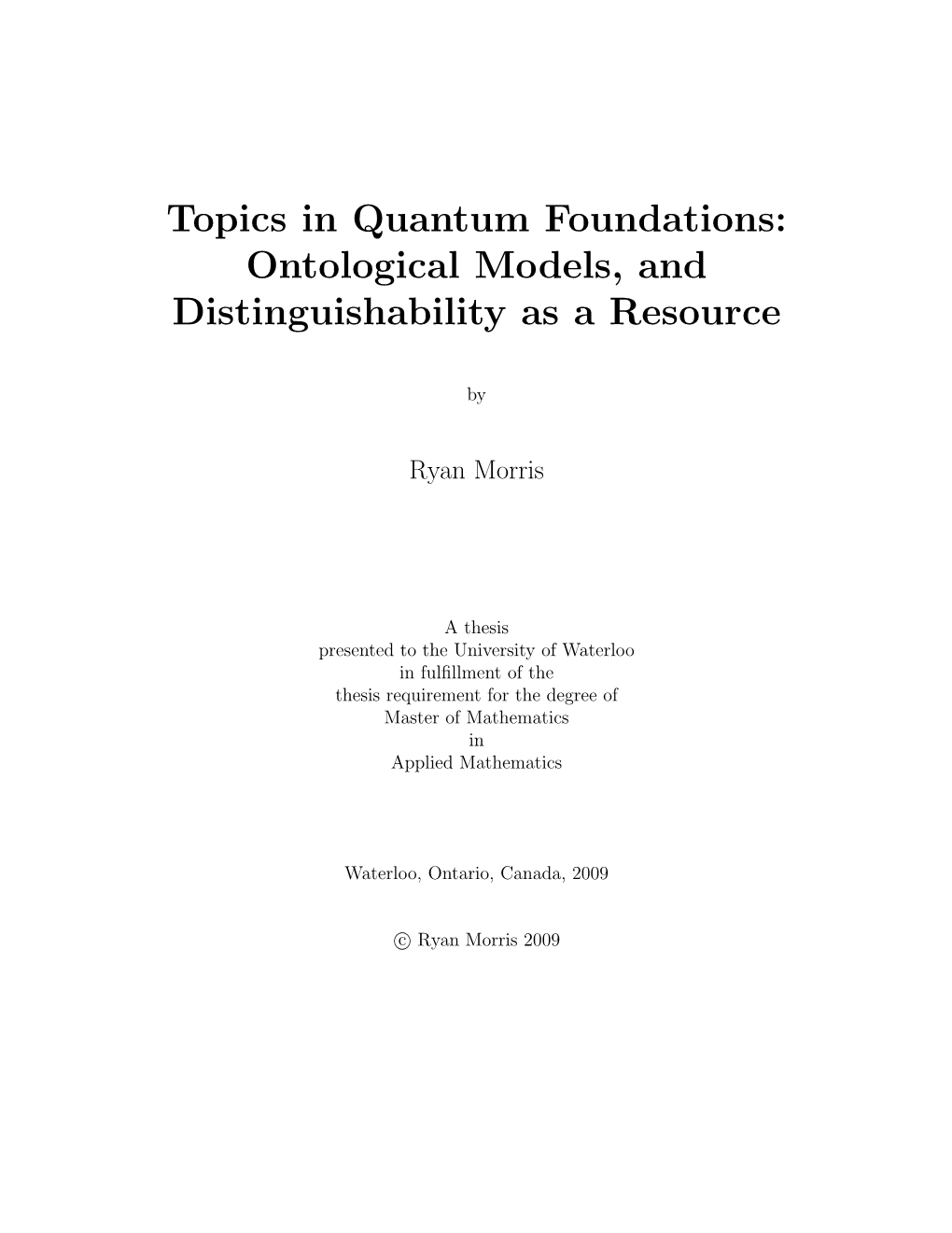 Ontological Models, and Distinguishability As a Resource