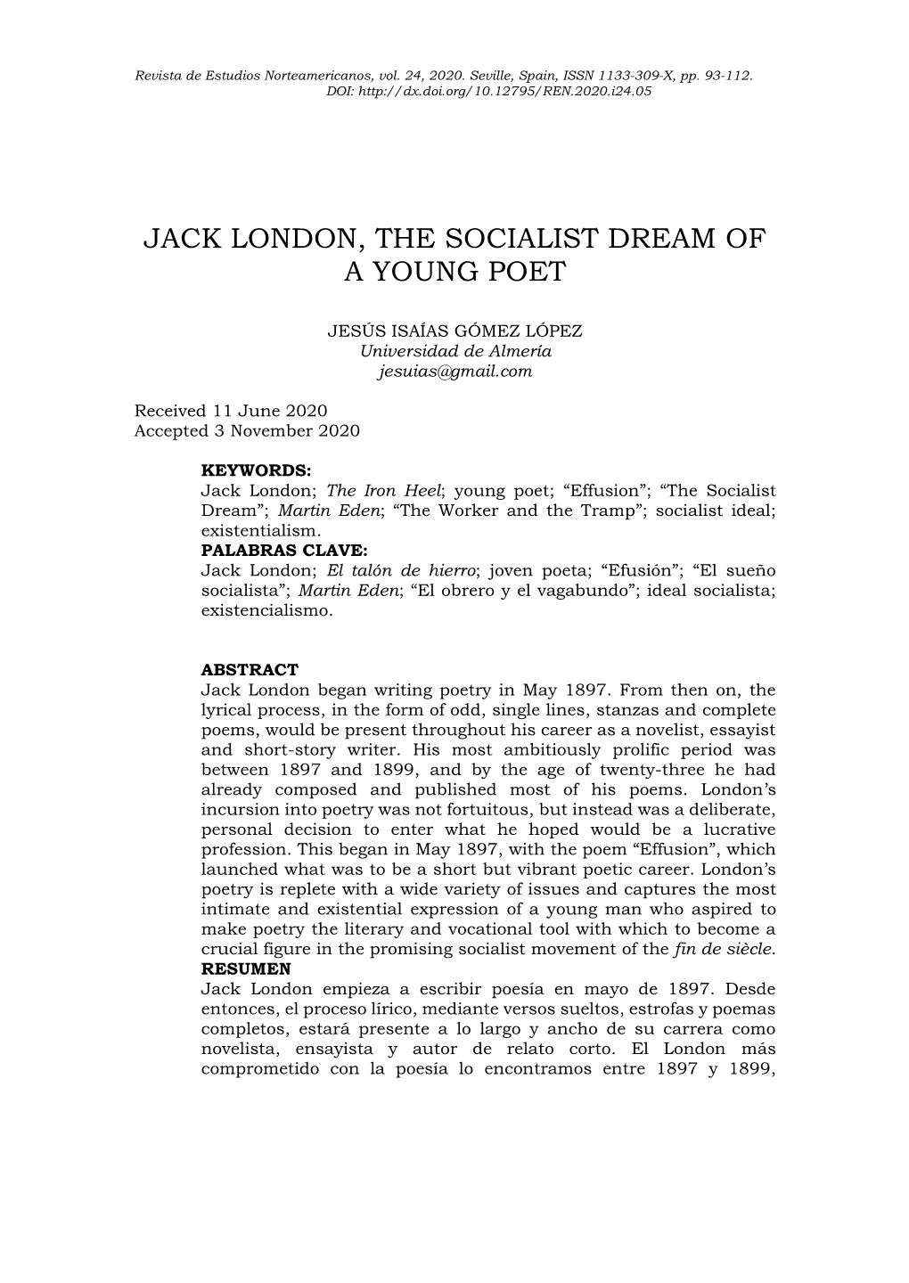 Jack London, the Socialist Dream of a Young Poet