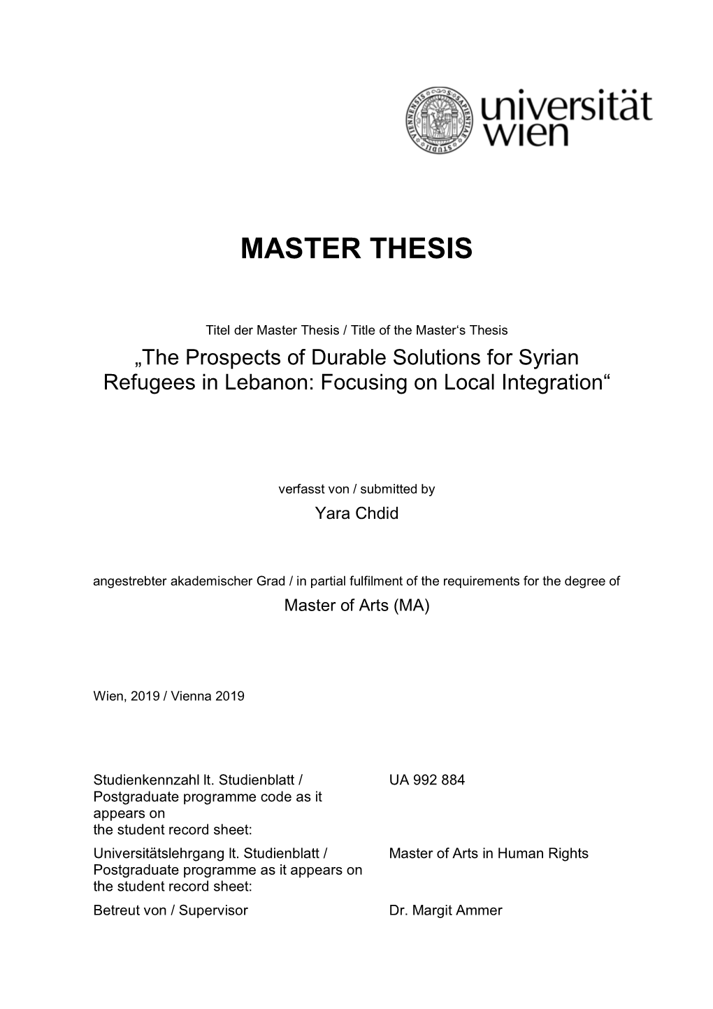 Master Thesis