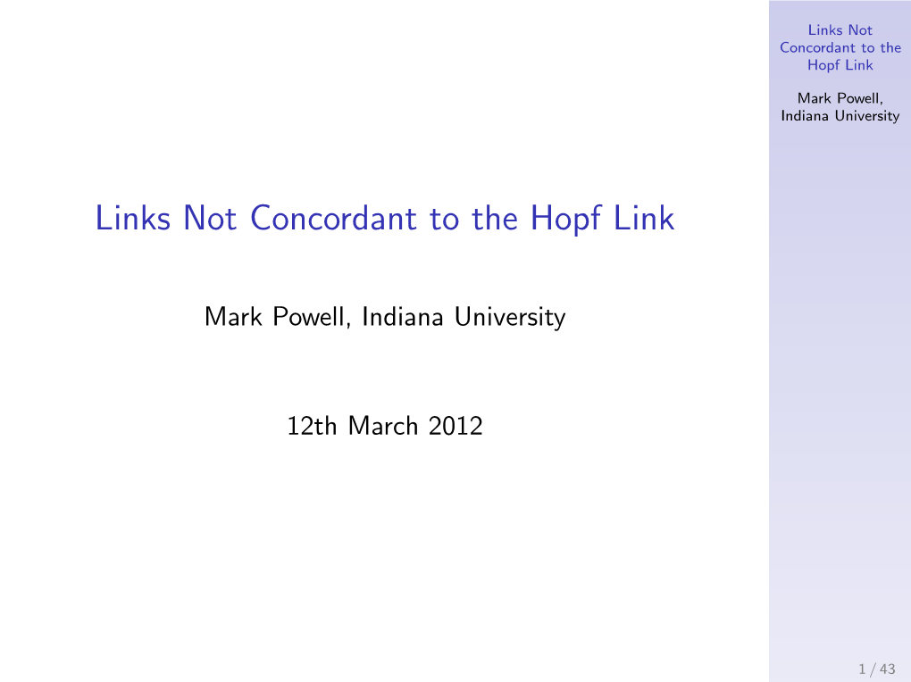 Links Not Concordant to the Hopf Link