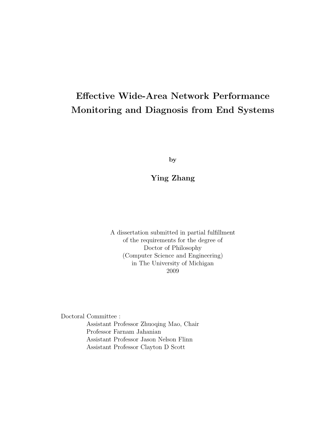 Effective Wide-Area Network Performance Monitoring And