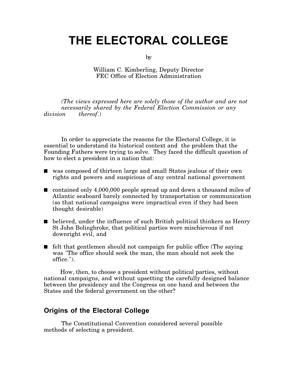 The Electoral College