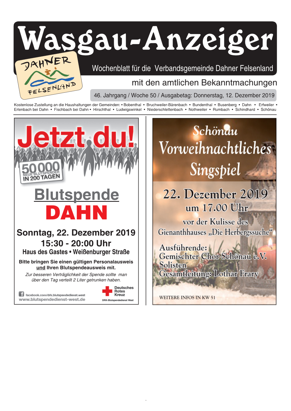 Wasgau-Anzeiger, 12. Dezember