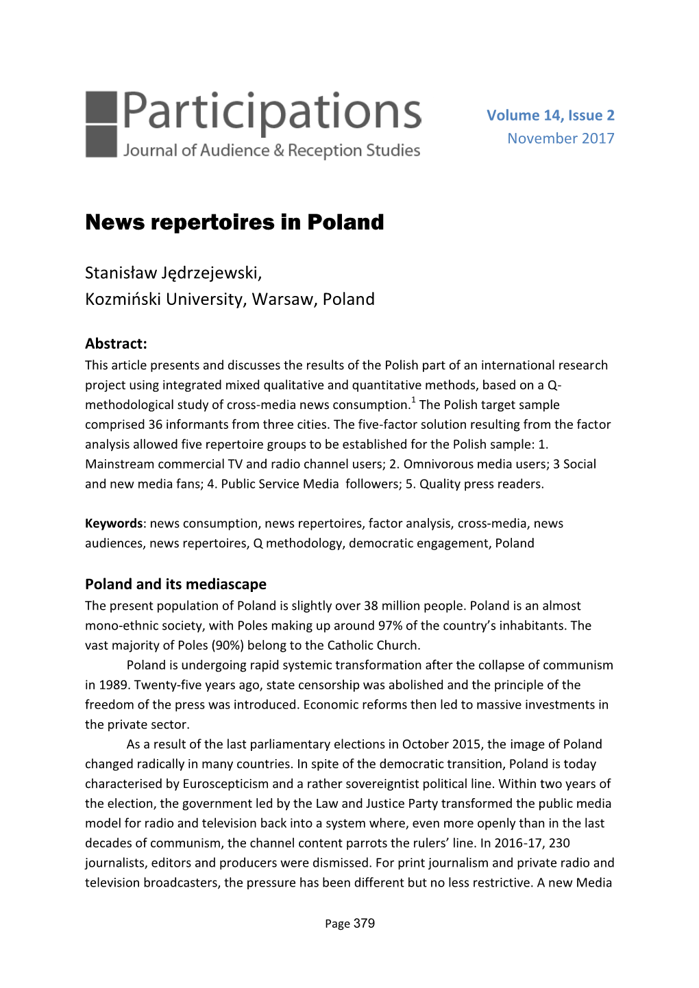 News Repertoires in Poland