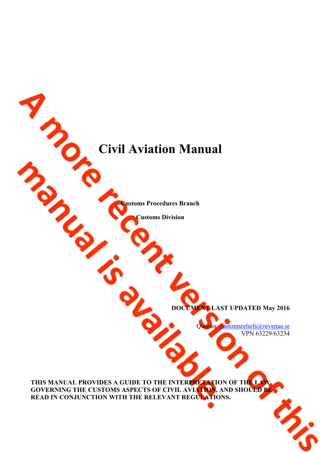 Civil Aviation Manual