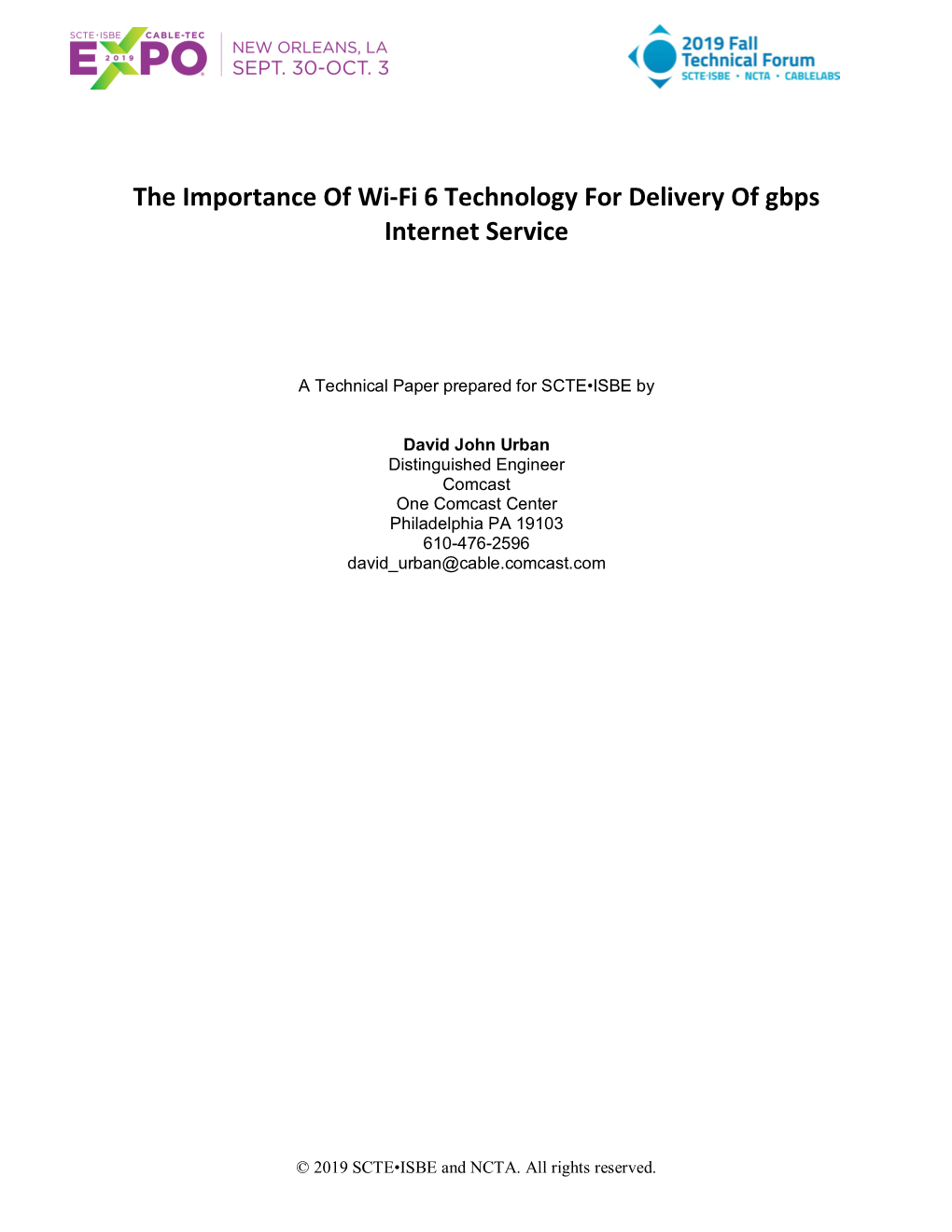 The Importance of Wi-Fi 6 Technology for Delivery of Gbps Internet Service