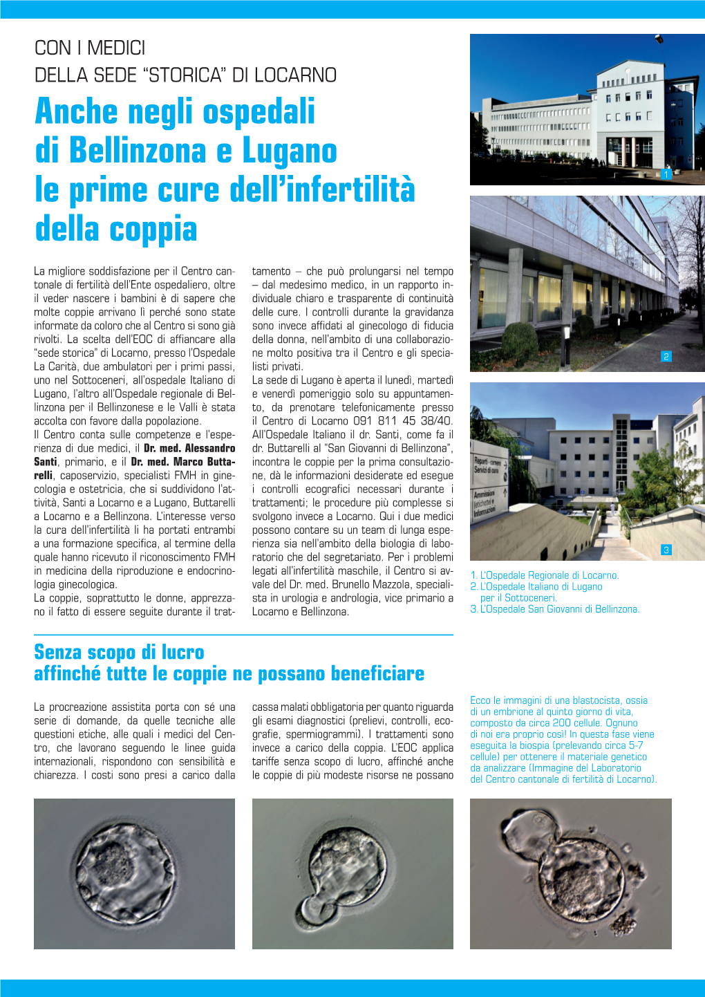 Anche Negli Ospedali Di Bellinzona E Lugano Le Prime Cure Dell'infertilità