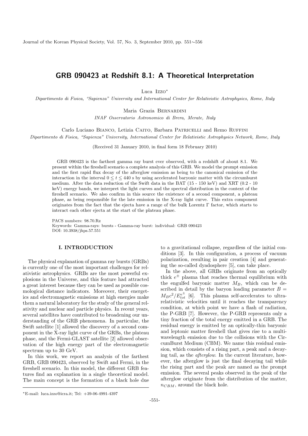 GRB 090423 at Redshift 8.1: a Theoretical Interpretation