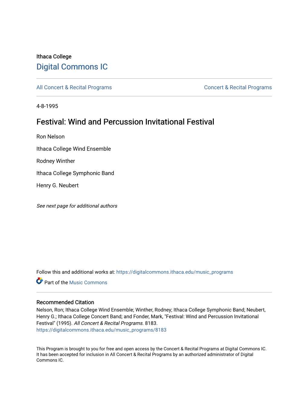 Wind and Percussion Invitational Festival
