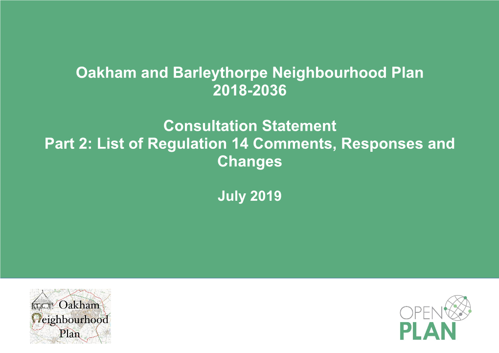 Oakham & Barleythorpe Consultation Statement