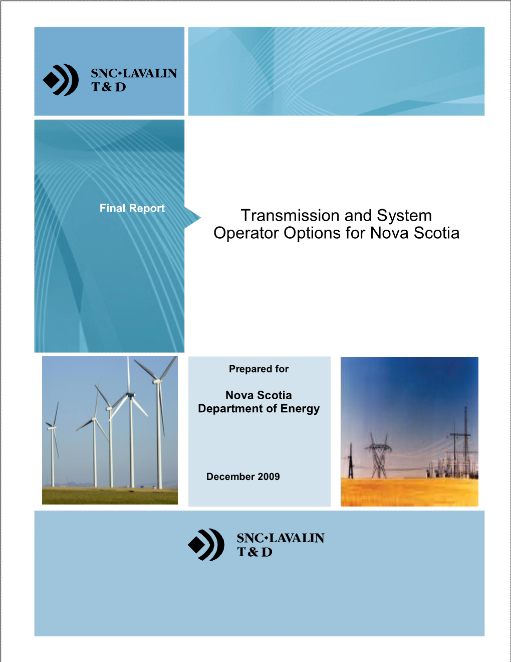 Transmission & System Operator Options for Nova Scotia