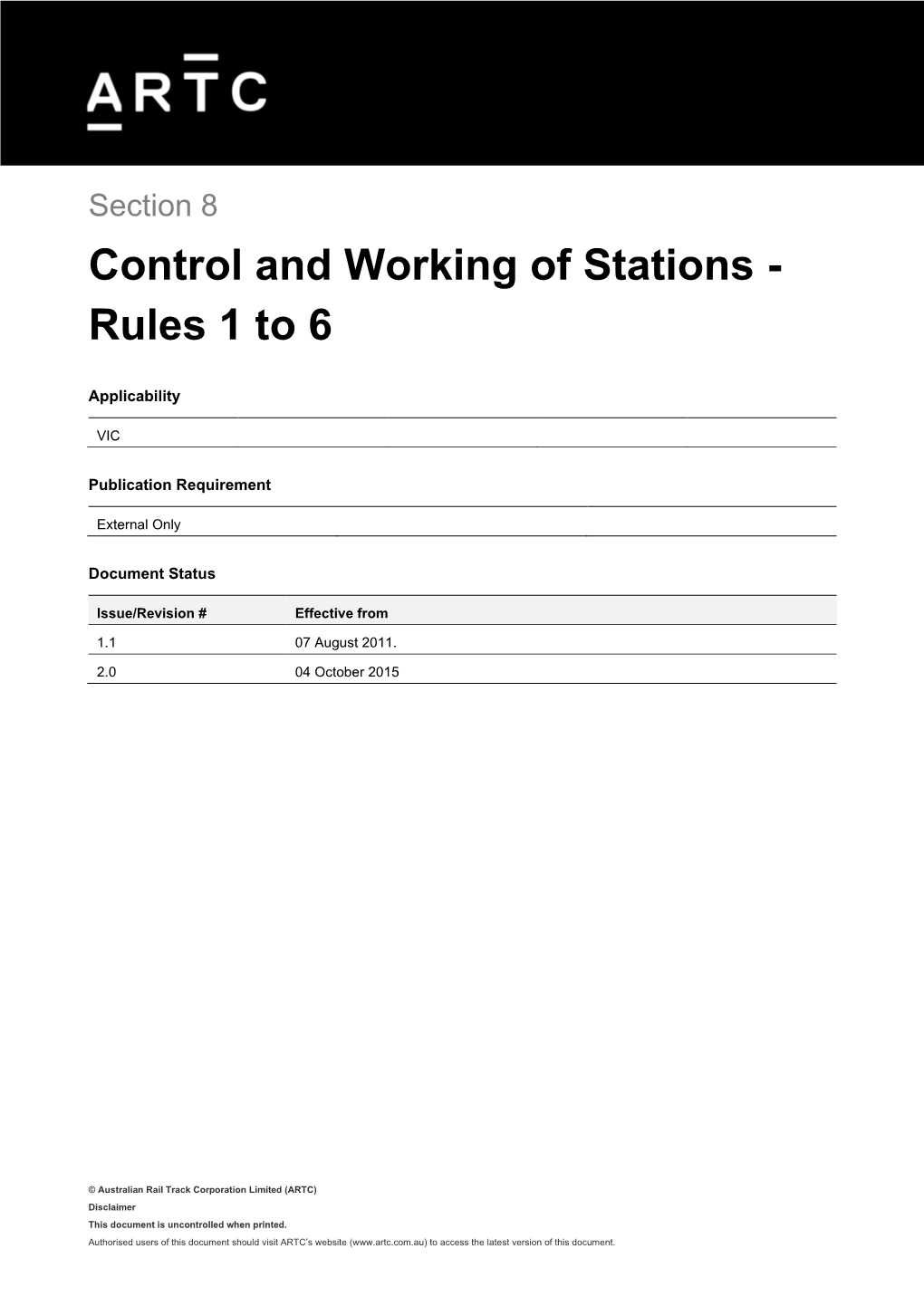 TA20 Section 8 Control and Working of Stations