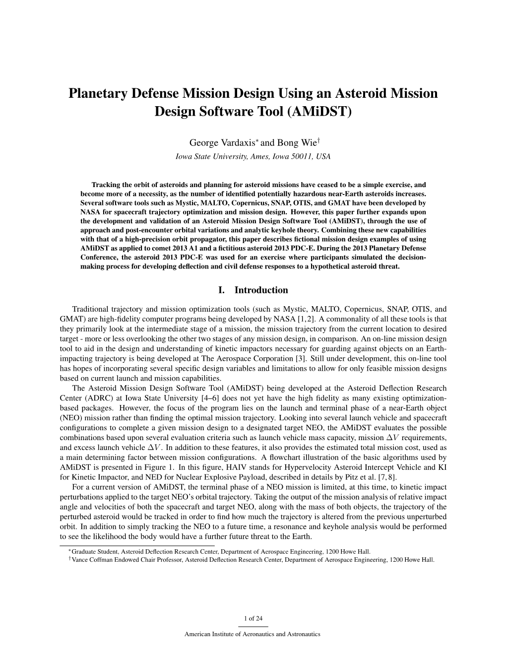 Planetary Defense Mission Design Using an Asteroid Mission Design Software Tool (Amidst)