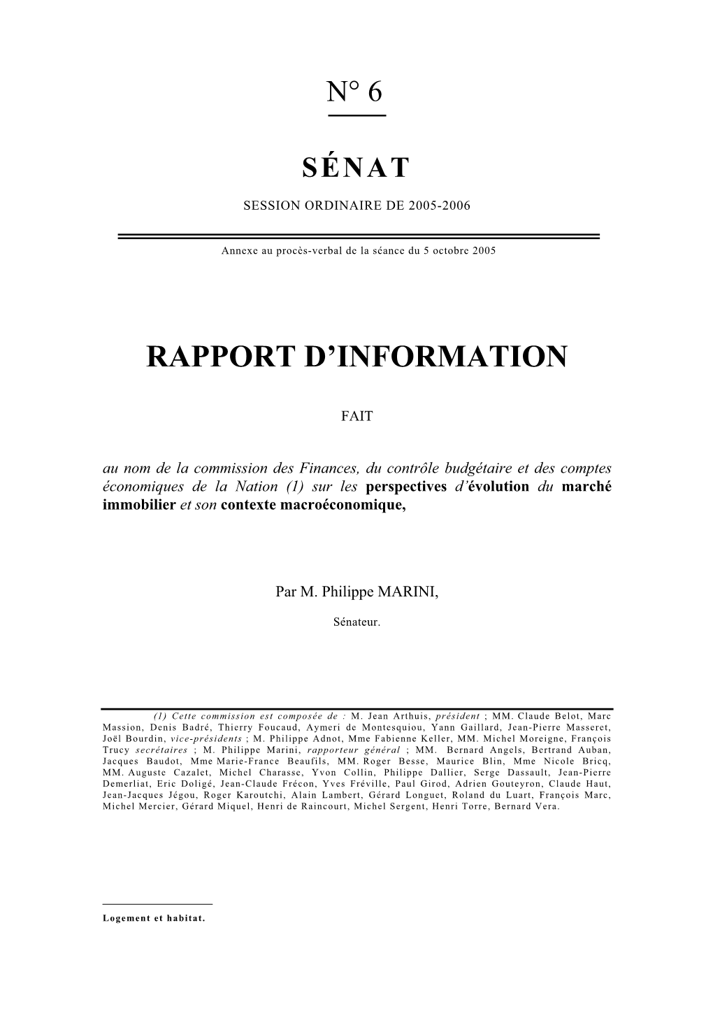 Rapport D'information