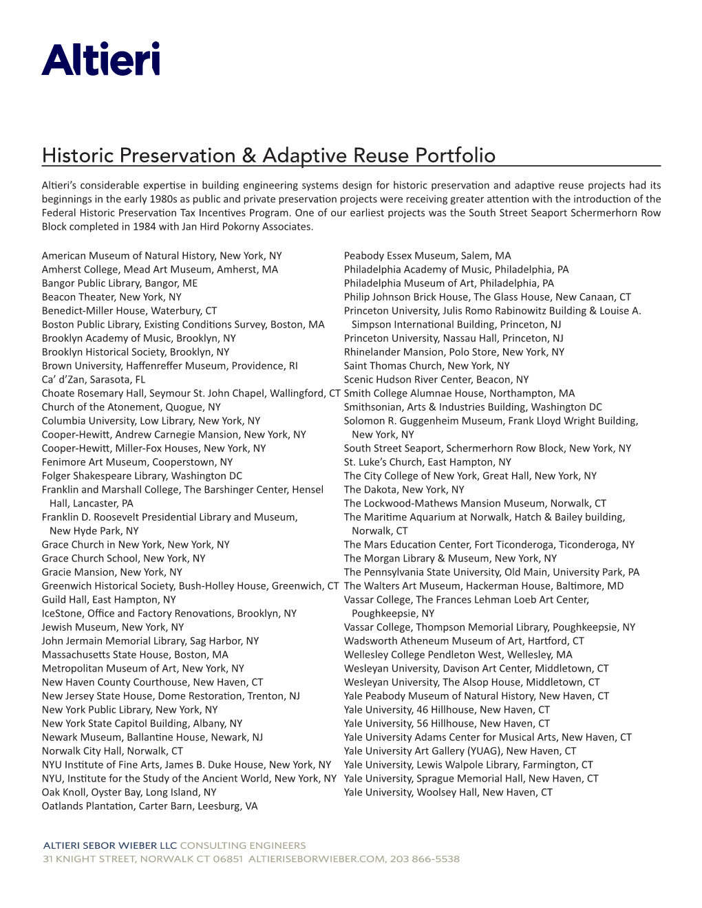 Historic Preservation & Adaptive Reuse Portfolio