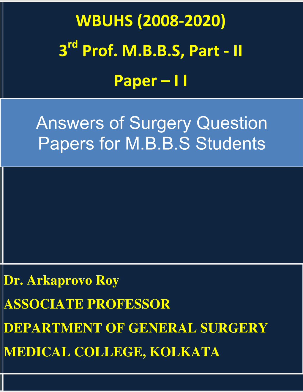 II Answers of Surgery Question Papers for MBBS Students