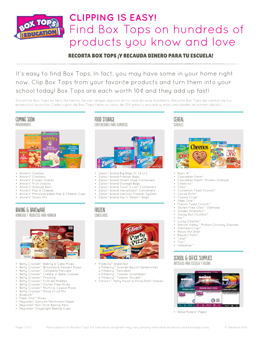 Find Box Tops on Hundreds of Products You Know and Love RECORTA BOX TOPS ¡Y RECAUDA DINERO PARA TU ESCUELA!