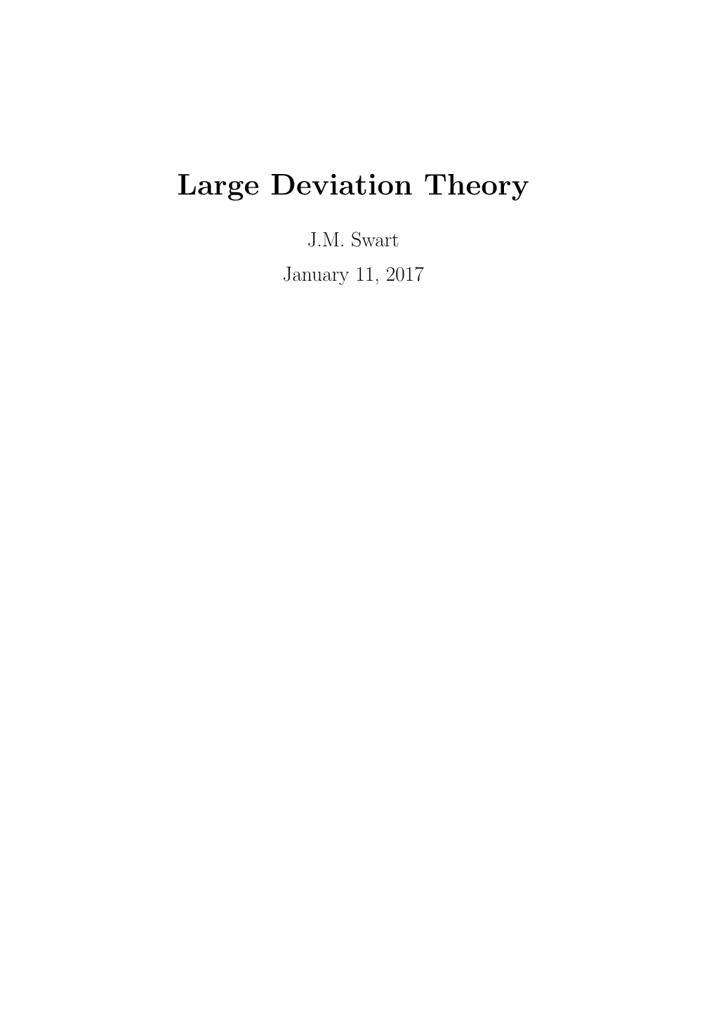 Large Deviation Theory