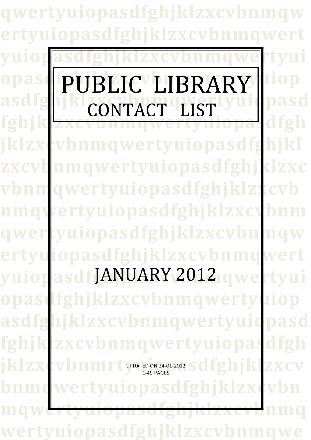 Public Library Telephone List