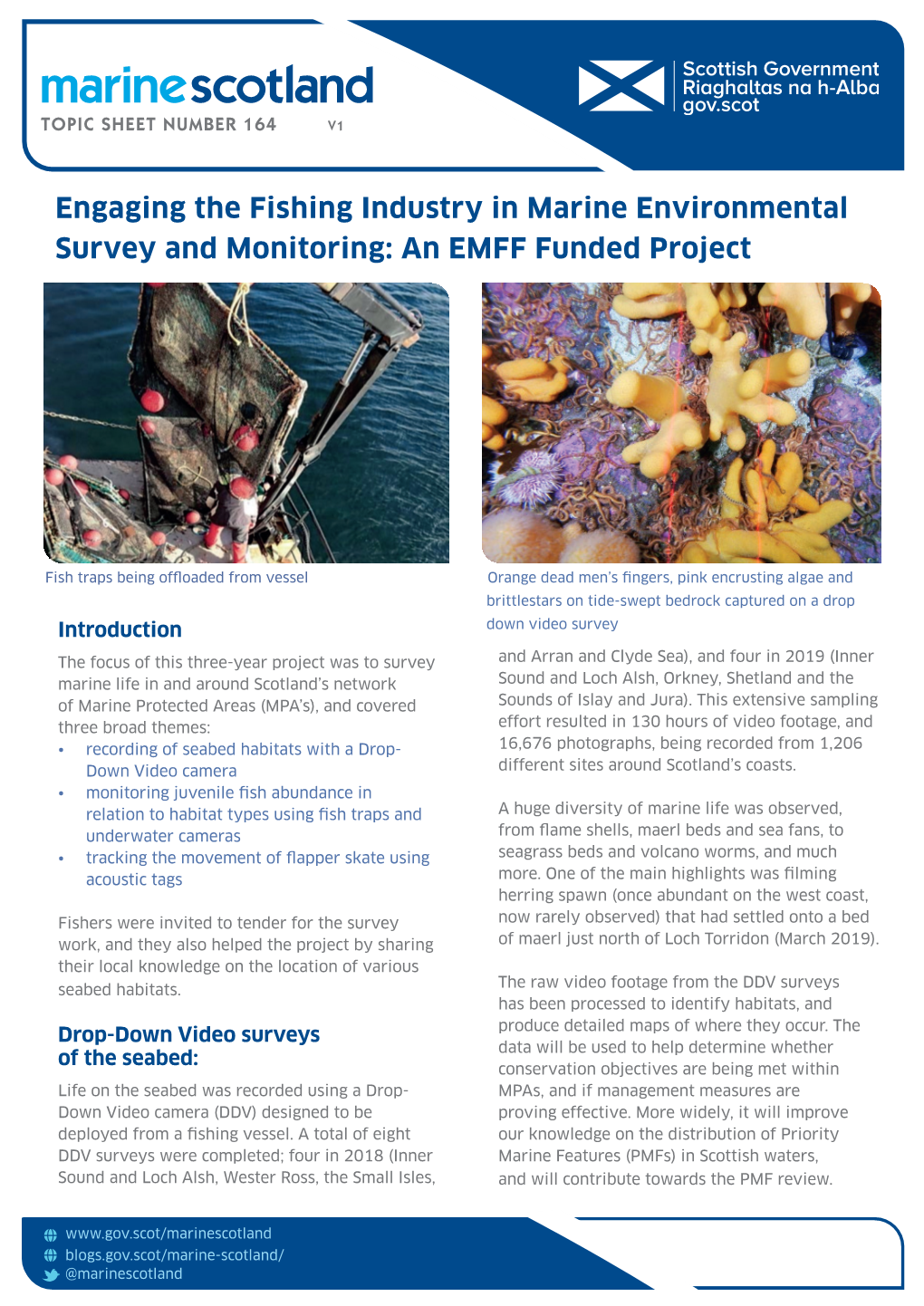 Engaging the Fishing Industry in Marine Environmental Survey and Monitoring: an EMFF Funded Project