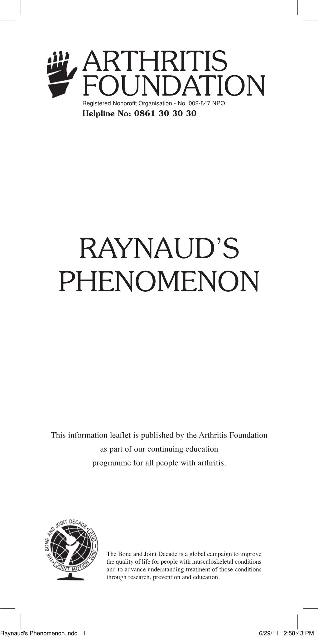 Arthritis Foundation Raynaud's Phenomenon